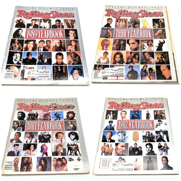 Rolling Stone Magazine Covers Yearbook Double Issue Lot of 4- Years 1989-1992 - Picture 1 of 12
